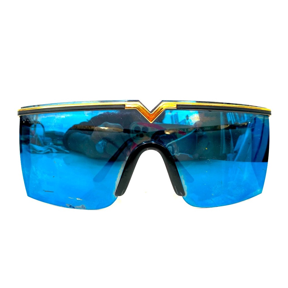 Blue mirrored vintage Versace sunglasses (as worn by lady Gaga)